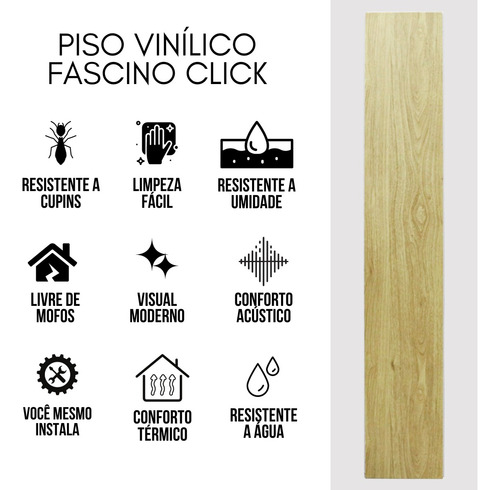 Piso Vinílico Click Não Empena E Sem Quebradeira Com 4,2 M²