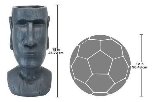 Design Toscano Al1917 Estatua De Maceta Con Cabeza De Moai M