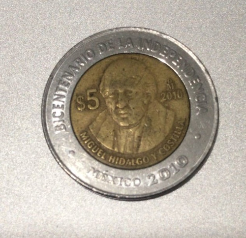 5 Pesos Mexico, 2010 Miguel Hidalgo Y Costilla