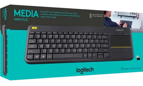 Teclado Logitech K400 Plus Color del teclado Negro Idioma Español