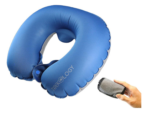 Almohada Para Viaje Para Niños Trekology Color Azul
