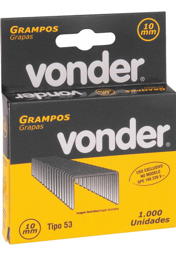 Grampo 10mm Para Grampeador Gpe 168, Caixa 1000un Vonder