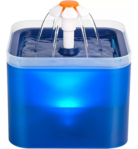 Bebedero Fuente De Agua Electrico 2.0 L Roro Pileta Bebedero Gatos Perros Color Azul 