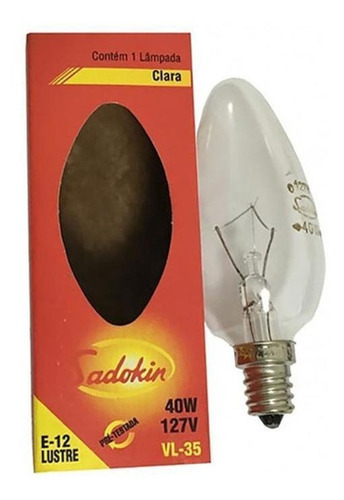 Kit 10 Lâmpadas Incandescente Vela Clara 40w 127v E12