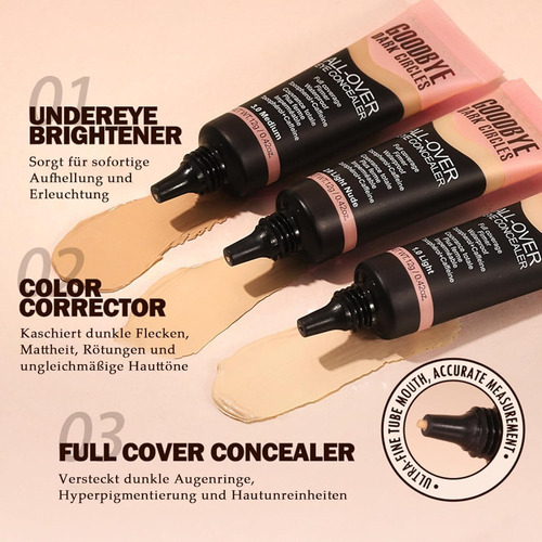 Corrector Líquido, Corrector De Color, Corrector De Ojeras