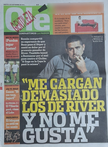 Ole 8/9/2015 Riquelme,me Cargan Demasiado Los De River
