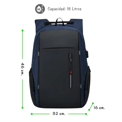 Mochila Antirrobo Impermeable Puerto Usb Tablet Notebook