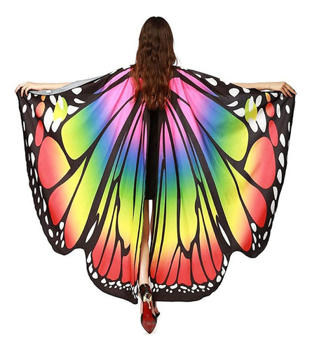 Disfraz De Alas De Mariposa Para Mujeres Adultas, Color Capa