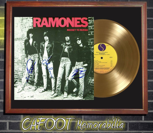 The Ramones Rocket To Russia Tapa Lp Firmada Y Disco Oro