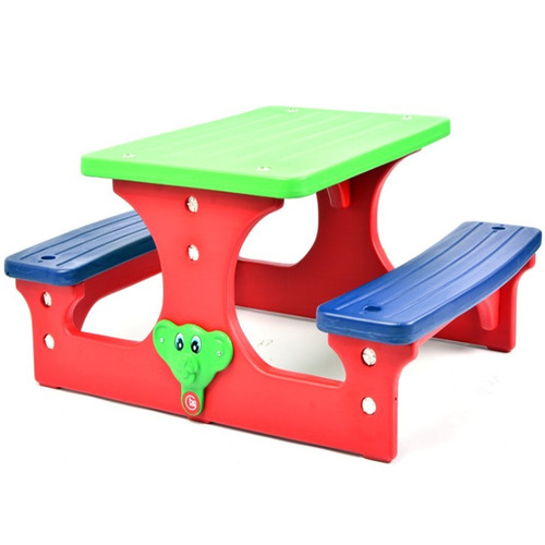 Imagen 7 de 10 de Mesa Mesita Camping Infantil Rodacross Ext O Int 4 Lugares