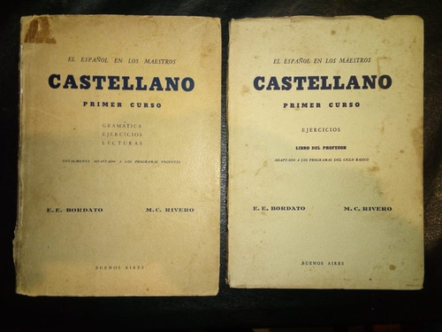 Lote 2 Libros Castellano Primer Curso Bordato, Rivero 