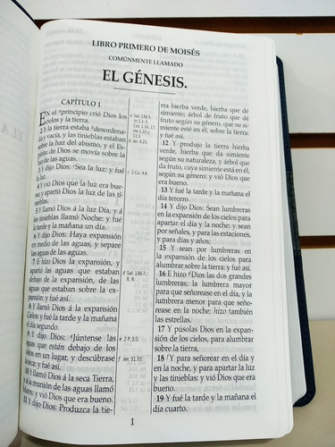 Imagen 7 de 10 de Biblia Rvr1909 (antigua) Letra Grande Imit. Piel Azul Marino