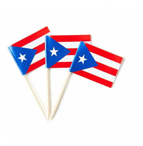 Banderas De Puerto Rico Con Diseo De Palillo De Dientes Peq