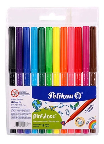 Imagen 1 de 1 de Marcador Pelikan Pintaloco X12 Colores
