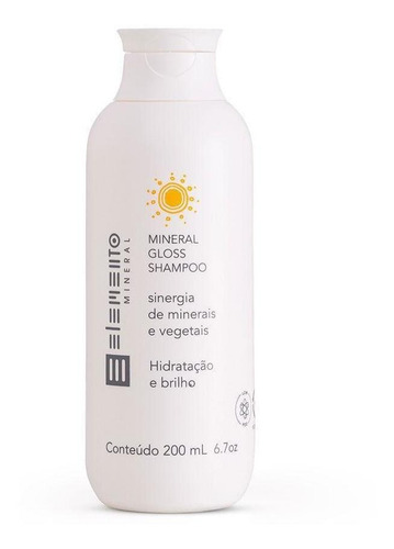 Shampoo Natural Mineral Gloss Com Argila Branca 200ml