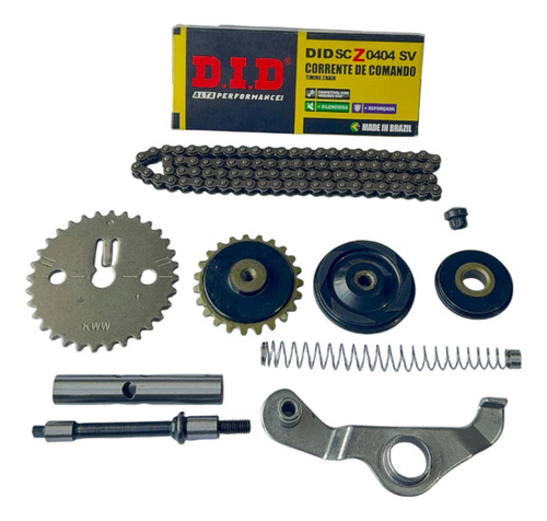Corrente Comando Did + Kit Tensor Braço Biz Pop 110 Completo