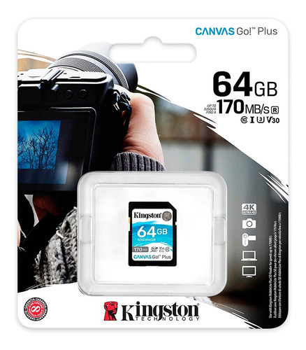 Memoria Sd Kingston 64gb Canvas Go Plus 4k (uhs-i U3 V30)