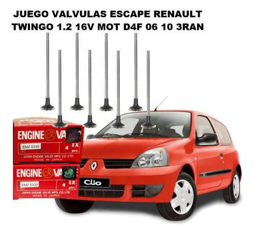 Juego Valvulas Escape Renault  Twingo 1.2 16v Mot D4f 06 10