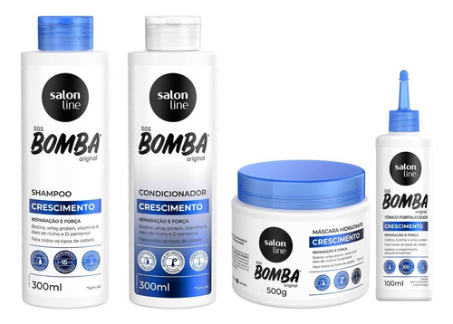 Kit Shampoo Bomba Salon Line + Tônico Salon Line Crescimento