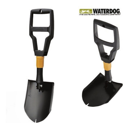 Pala Plegable Negra Waterdog Mango Plástico Camping Belgrano