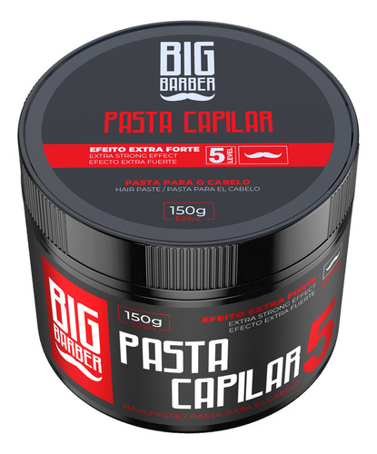 Pasta Capilar Big Barber 150g Level 5 Efeito Extra Forte Profissional