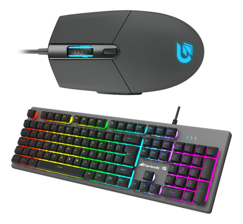 Combo Teclado + Mouse Gamer Rgb Rainbow Ranger Grafite