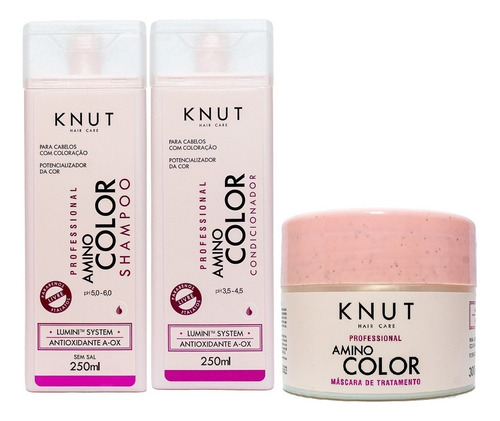 Kit Knut Amino Color Shampoo 250ml + Cond + Masc 300g