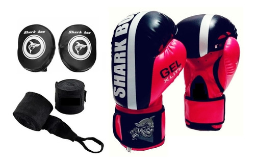 Oferta,kit Boxeo,guantes De Foco+guantes+vendas,shark Box