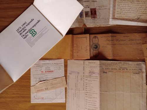 Lote Papeleria Bancaria Antigua Cheque Lib.ahorro Postal Etc (Usado)