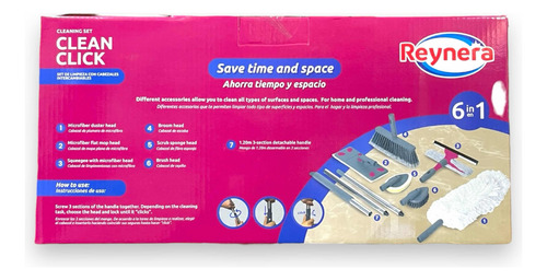 Set De Limpieza Reynera Con Cabezales Intercambiables 6 En 1