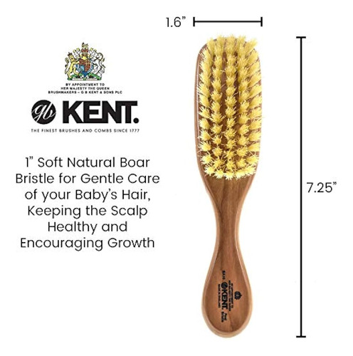 Kent Ba10 7.5  Cepillo De Pelo Para Bebés De Madera De Cerez