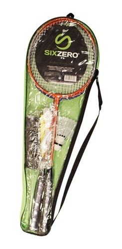 Imagen 2 de 3 de Set Bádminton 4 Raquetas + 2 Plumas + Red + Funda Sixzero