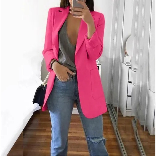 Blazer Abrigo Mujer Manga Larga Abrigo Oficina Chaqueta