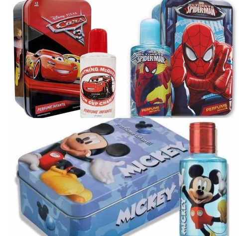Perfume Mickey Cars Spiderman 50ml En Lata