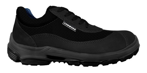 Imagen 3 de 10 de Calzado Conwork 105za Nobuck Negro Doble Frontura Negro
