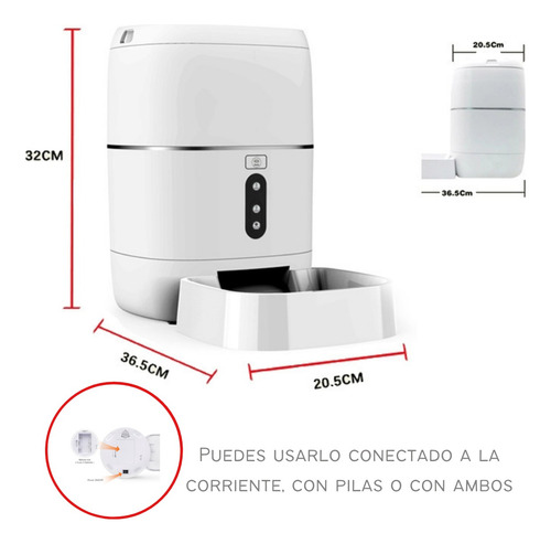 Imagen 9 de 10 de Kit Alimentador Mascotas+cámara Wifi Seguimiento Automático