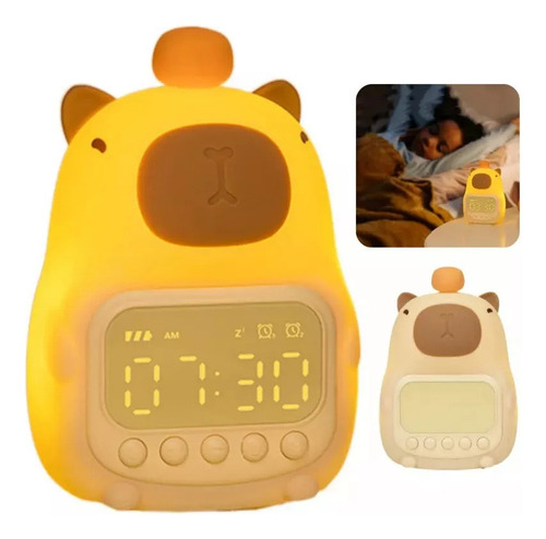 Mz Lindo Despertador De Silicone Capivara, Luz Noturna Para
