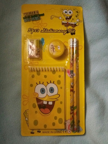 Cotillon Bob Esponja / Set Escolar