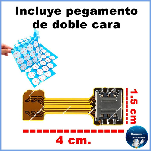 . Adaptador Dual Doble Tarjeta Nano Sim + Tarjeta Micro Sd