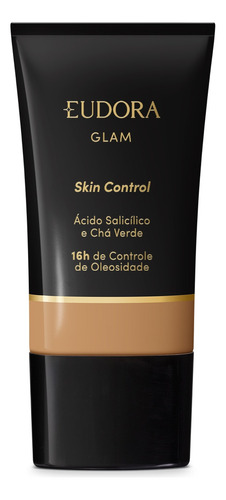 Base de maquiagem líquida Eudora Base Líquida Fluída Eudora Glam Skin Control cor 50 Skin Control - 30mL