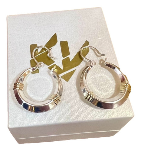 Aros Criollo 18mm Plata Y Oro Garantía 