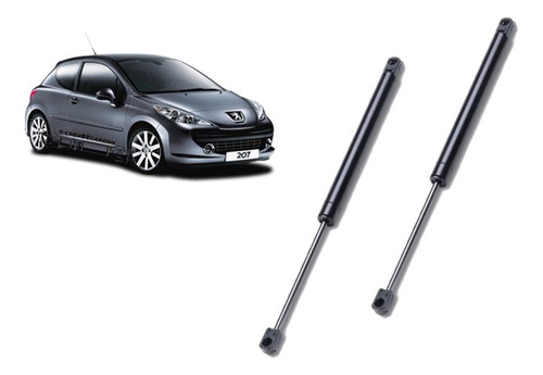 Kit X2 Amortiguadores Baul Trasero Peugeot 207 Compact 3 Y 5