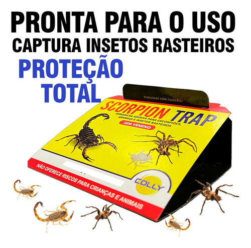 Armadilha Adesiva Para Escorpião Colly Scorpion Trap 3 Und