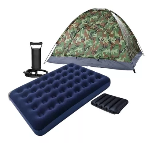 Carpa 1 Persona + Colchon + Inflador + Almohada Camping