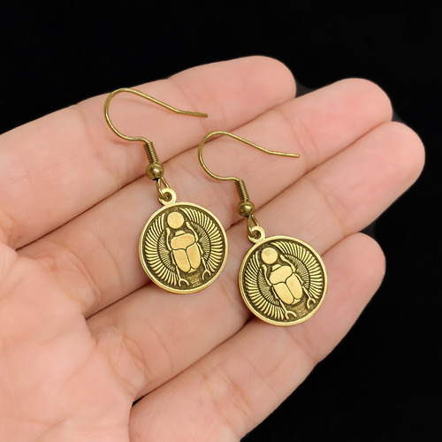 Aros Escarabajo Egipcio Escarabeo Oro 18k Oro 18k