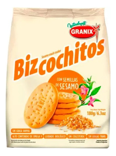 Pack X 6 Bizcochitos De Sésamo Granix Galletitas