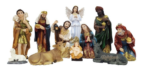 Pesebre 11pz Dorado  22cm Poliresina 529-31204 Religiozzi