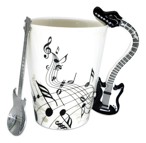 Taza De Café Y Cuchara A Juego Con Diseño De Asa De