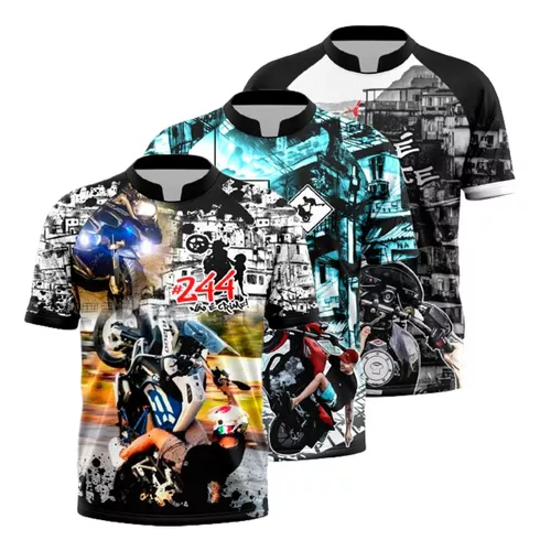 Kit 3 Camisas Camiseta Moto Favela Quebrada Grau Não É Crime