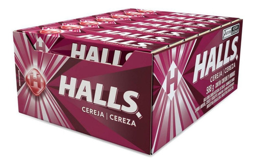 Bala Halls Cereja Caixa Com 21 Unidades 28g